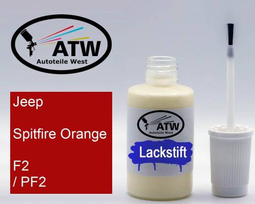 Jeep, Spitfire Orange, F2 / PF2: 20ml Lackstift, von ATW Autoteile West.